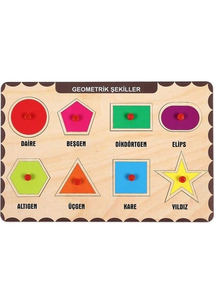 Ahşap Tutmalı Eğitici 2 Adet Yapboz Puzzle Seti