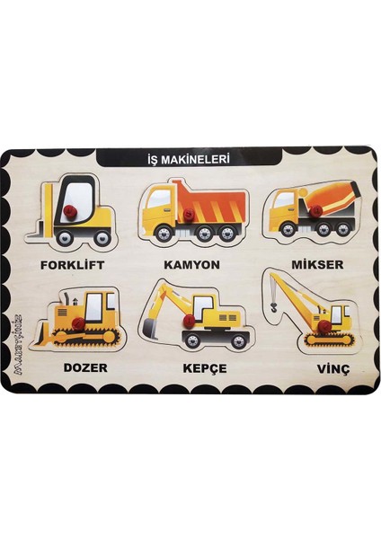 Ahşap Tutmalı Eğitici 2 Adet Yapboz Puzzle Seti