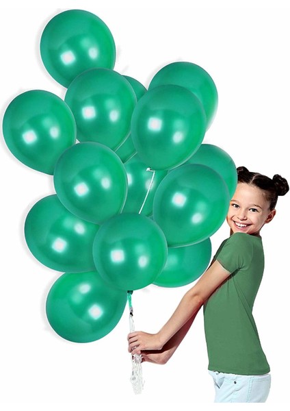 Yeşil Renk Metalik Balon 5 Adet ( 5'li Paket)