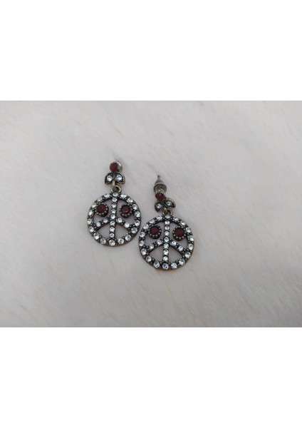 Otantik Osmanlı Motifli Swarovski Taşlı Işıltılı Hürrem Sultan Modern Eskitme Küpe