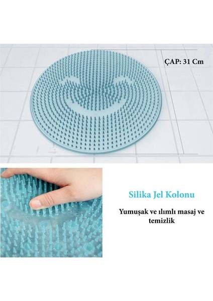 Silikon Fırçalı Banyo Masaj Matı ve Ayaklar Için Topuk Masaj Paspası