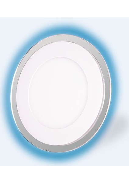 10W 3000K 850LM Sıva Altı Camlı LED Panel(Yuvarlak)-Sarı Işık+Kademeli Mavi Işık