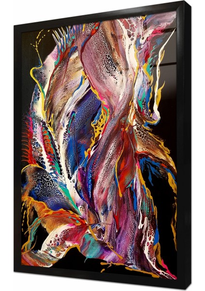 Soyut Çerçeveli Cam Tablo