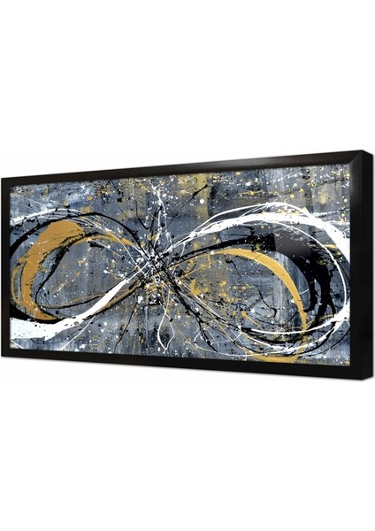 Soyut Çerçeveli Cam Tablo