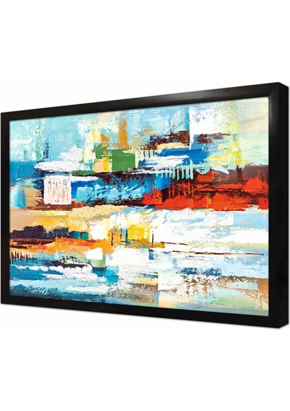 Soyut Çerçeveli Cam Tablo