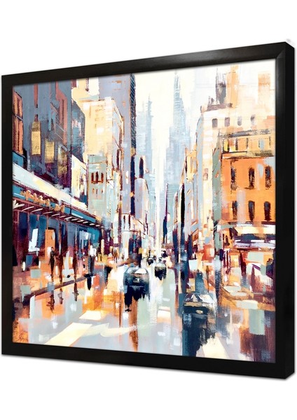 Nmodern New York Çerçeveli Cam Tablo