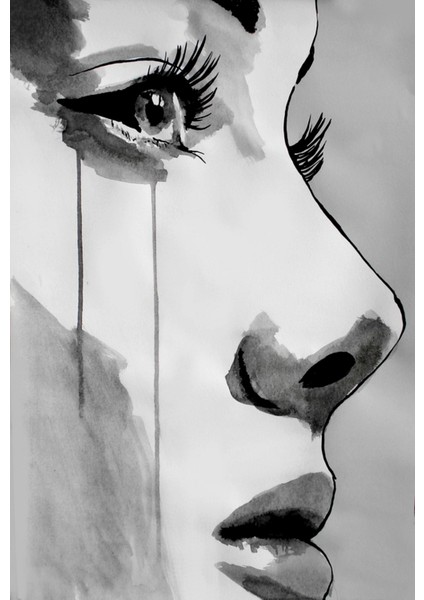 Kadın Portre Çerçeveli Cam Tablo fiyatları