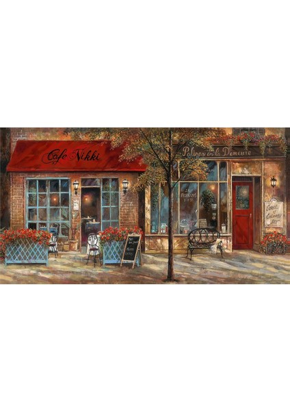 Paris Cafe Çerçeveli Cam Tablo