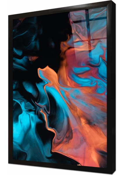 Soyut Çerçeveli Cam Tablo