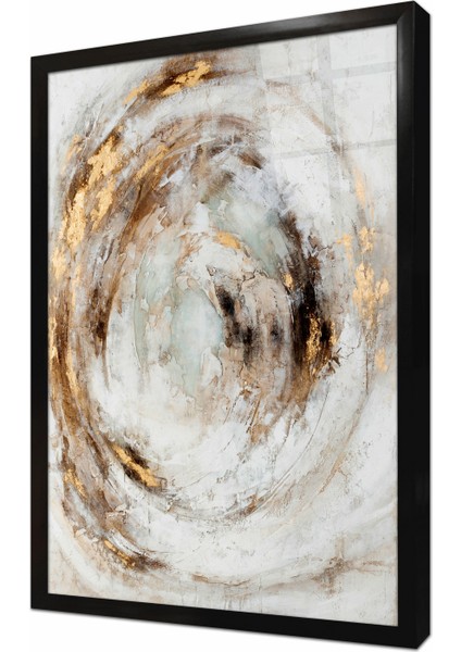 Radyal Soyut Çerçeveli Cam Tablo