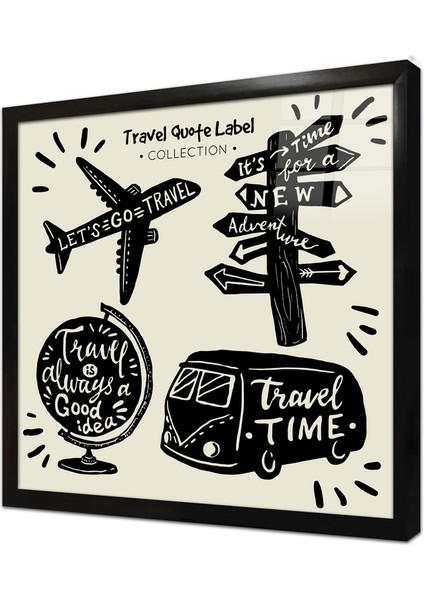 Travel Time Tatil Modu Çerçeveli Cam Tablo