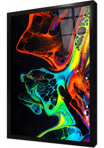 Soyut Çerçeveli Cam Tablo