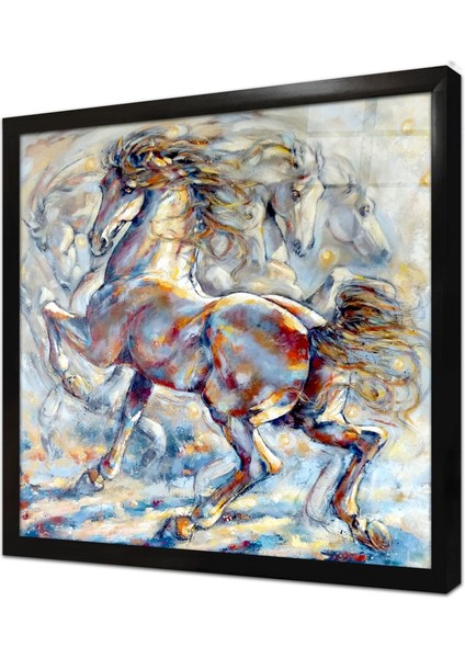 Modern At Çerçeveli Cam Tablo