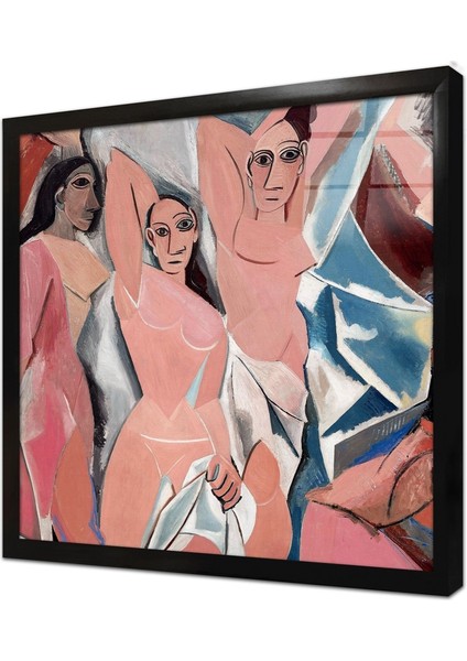 Avignonlu Kadınlar Pablo Picasso Çerçeveli Cam Tablo