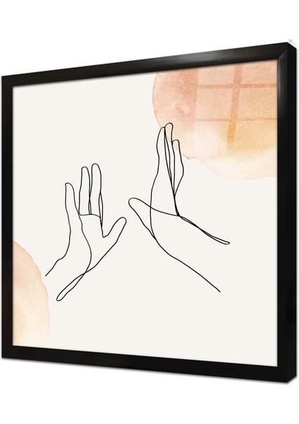 Line Art Çerçeveli Cam Tablo