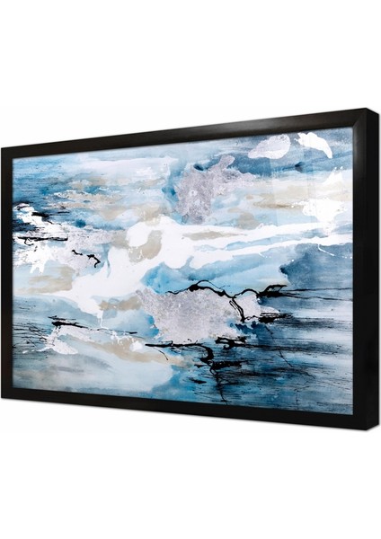 Soyut Çerçeveli Cam Tablo