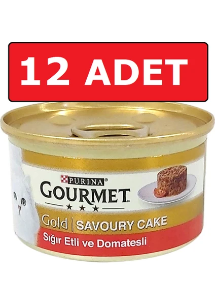 Gourmet Gold Savoury Cake Sığır Domates Kedi Konservesi 12 x 85 gr