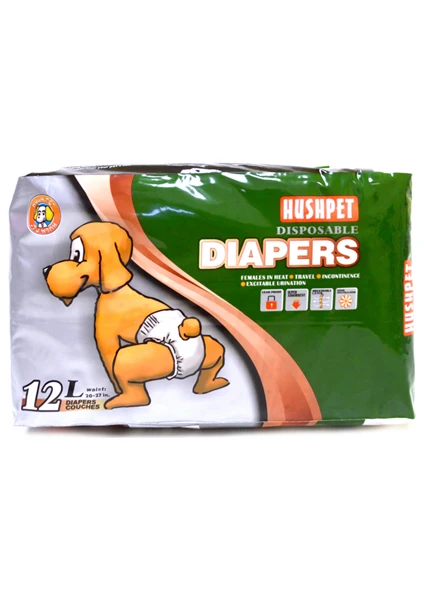 Köpek Alt Tuvalet Bezi 12 Adet L Hush Pet Diapers Large 12'li Köpek