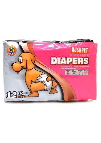 Köpek Alt Tuvalet Bezi 12 Adet Xs Hushpet Diapers x Small 12'li Köpek Bezi