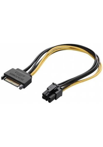 Sata 15 Pin Erkek To 6 Pin VGA Power Kablo 6 Pin Ekran Kartı Power Güç Kablosu