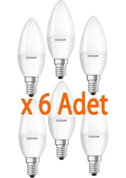 5W (40W) Dim LED Mum Ampul Sarı (6 Adet) Işığı Kısılabilir Tasarruflu Ampul E14