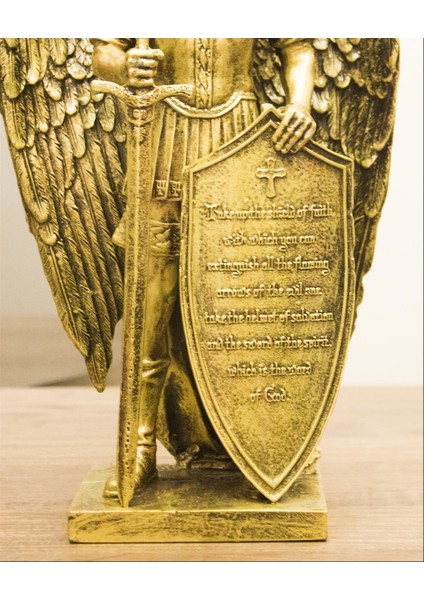 Antioch Artdesign St. Michael Biblo 34 cm Baş Melek Koruyucu Aziz Heykeli Ev Dekor