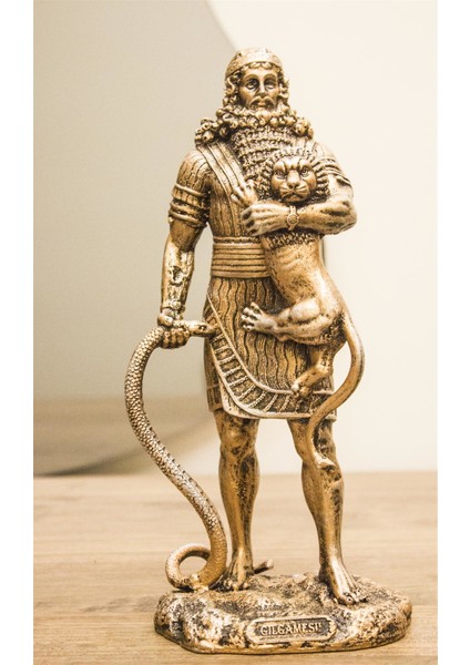 Antioch Artdesign Gılgamış Biblo 26 cm Antik Mezopotamya Mitolojik Heykeli Ev Dekor