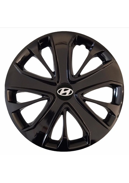 Hyundai Accent Era 15'' Inç Piano Black 4'lü Set Jant Kapağı Çelik Jant Görünümlü