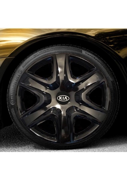 Kia Sephia 16'' Inç Piano Black Siyah 4'lü Set Jant Kapağı Çelik Jant Görünümlü
