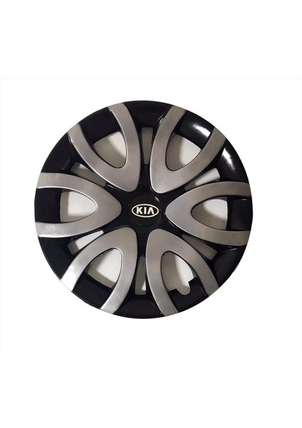 Kia Venga 15'' Inç Gri - Siyah 4'lü Set Jant Kapağı Çelik Jant Görünümlü