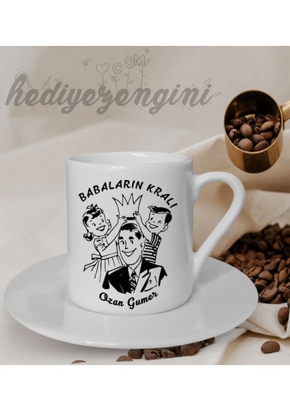 Kişiye Özel Babaların Kralı Temalı Beyaz Kahve Fincanı