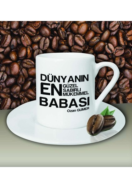 Kişiye Özel Dünyanın En En En Babası 2 Temalı Beyaz Kahve Fincanı