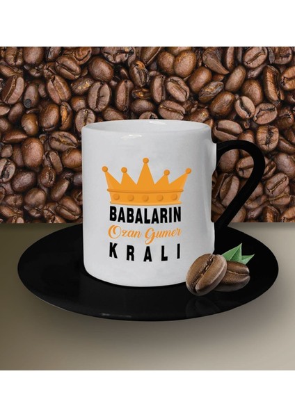 Kişiye Özel Babaların Kralı 3 Tasarımlı Siyah Kahve Fincanı
