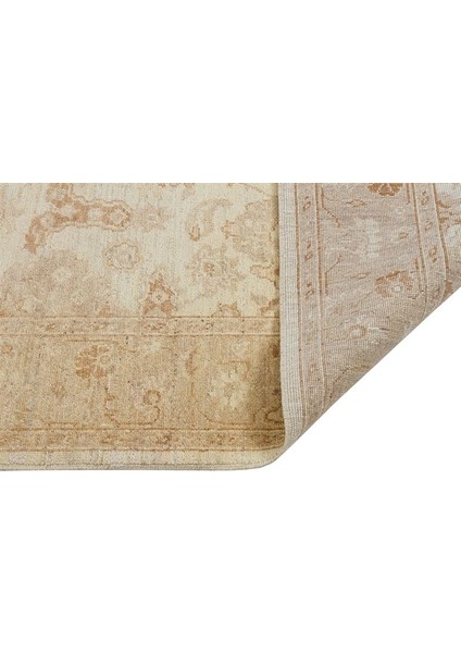 Indus Afgan Uşağı 0143 Ivory/green 2.02M2 El Dokuma Halı