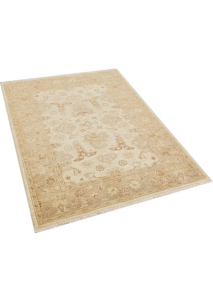 Indus Afgan Uşağı 0143 Ivory/green 2.02M2 El Dokuma Halı