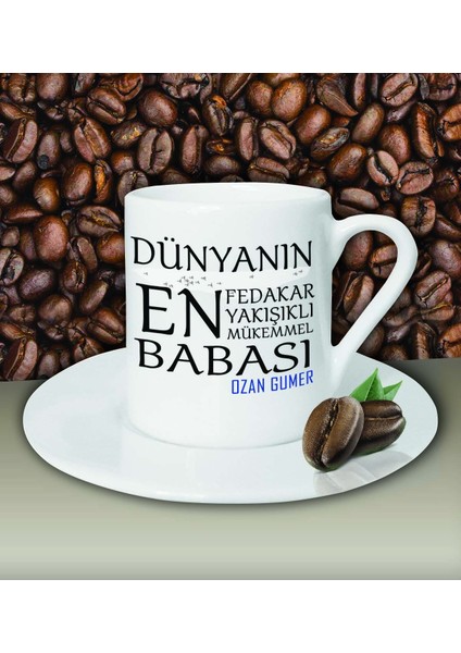 Kişiye Özel Dünyanın En En En Babası Temalı Beyaz Kahve Fincanı