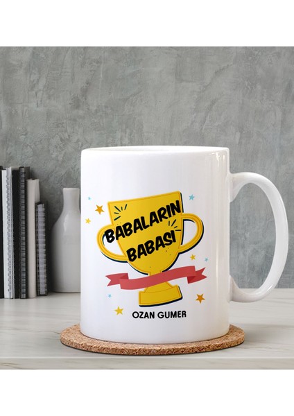 Kişiye Özel Babaların Babası Tasarımlı Beyaz Kupa