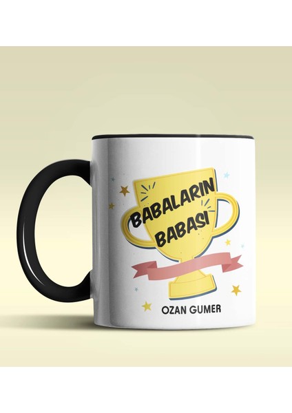 Kişiye Özel Babaların Babası Tasarımlı Siyah Renkli Kupa