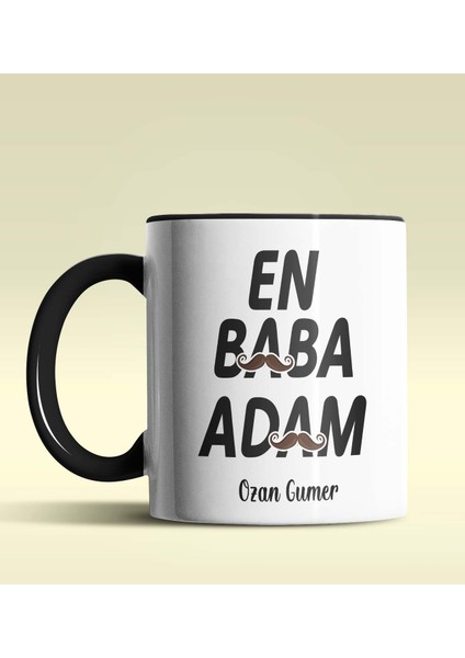 Kişiye Özel En Baba Adam Tasarımlı Siyah Kupa Bardak