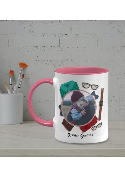 Kişiye Özel Fotoğraf Temalı Pembe Renk Kupa