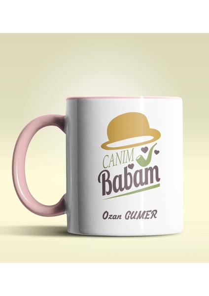 Kişiye Özel Babalar Günün Kutlu Olsun 6 Tasarım Pembe Kupa Bardak