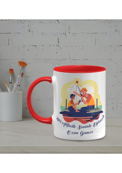 Kişiye Özel Her Aktivite Seninle Eğlenceli Temalı Kırmızı Renk Kupa