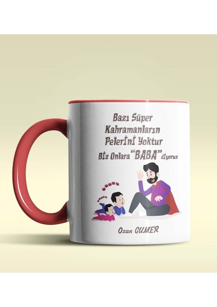 Kişiye Özel Bazı Kahramanların Pelerini Yoktur Tema Kırmızı Kupa