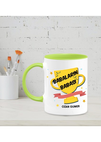 Kişiye Özel Babaların Babası Tasarımlı Yeşil Renkli Kupa