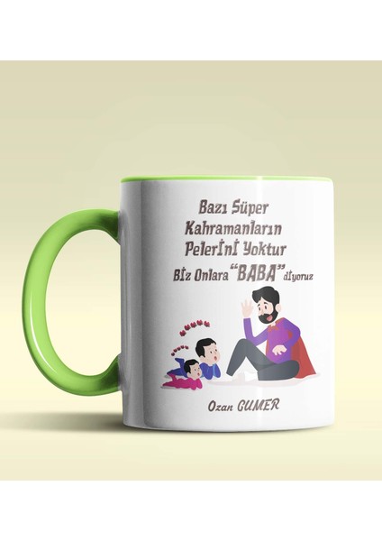 Kişiye Özel Bazı Kahramanların Pelerini Yoktur Tema Yeşil Kupa