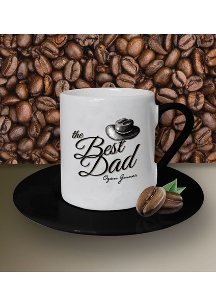 Kişiye Özel The Best Dad Tasarımlı Beyaz Kahve Fincanı