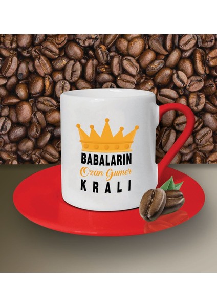 Kişiye Özel Babaların Kralı 3 Tasarımlı Siyah Kahve Fincanı