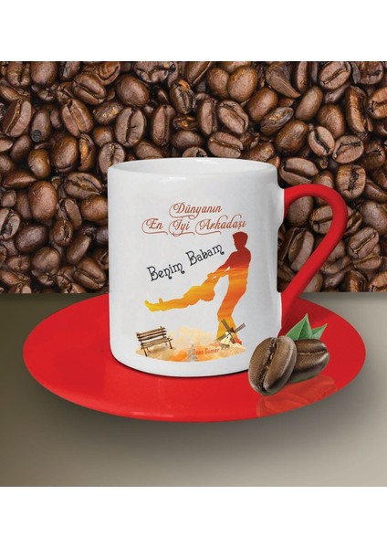 Kişiye Özel Dünyanın En Iyi Arkadaşı 2 Temalı Beyaz Kahve Fincanı