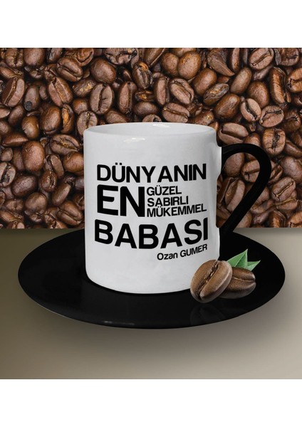 Kişiye Özel Dünyanın En En En Babası 2 Temalı Beyaz Kahve Fincanı