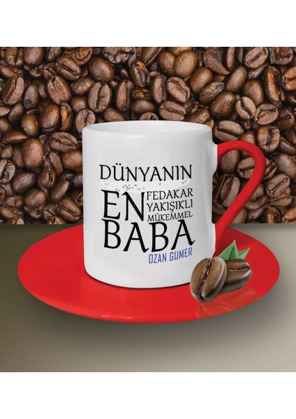 Kişiye Özel Dünyanın En En En Babası Temalı Beyaz Kahve Fincanı